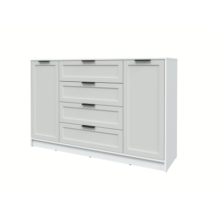 Тумба Тренд КТ-Т160 (Белый ЛДСП/ Грэй ЛМДФ) Ш1600 В1020 Г451